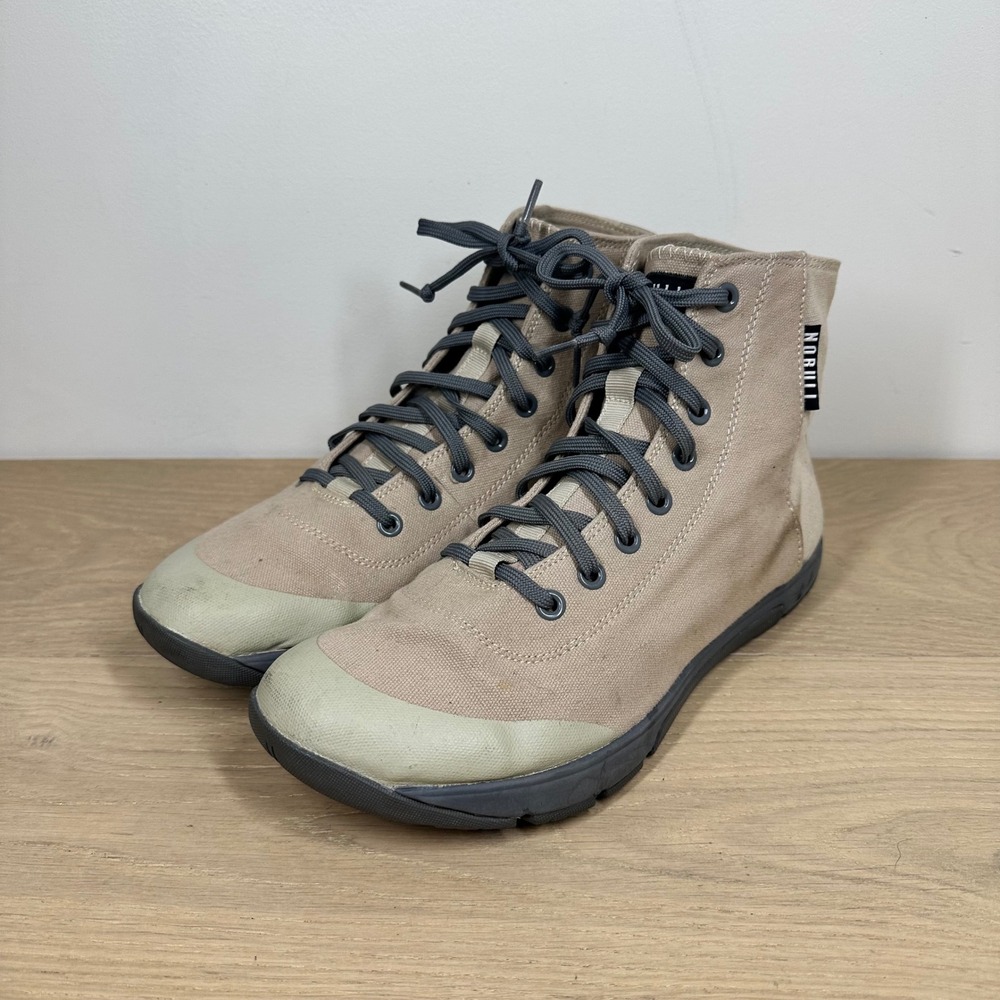 NOBULL High Top Sneakers Unisex Men 11 Women 12.5 Beige Canvas Trainer